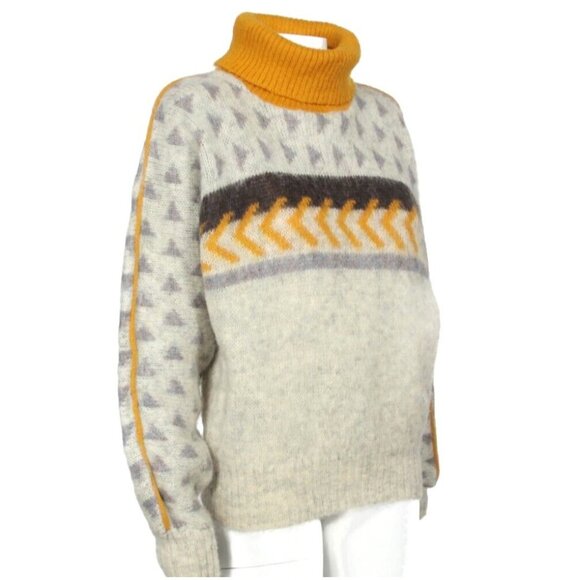 Vtg Alafoss Icewool Sweater Gray Arrow Nordic Knit 80s Iceland Pullover XS /234 - Picture 3 of 7